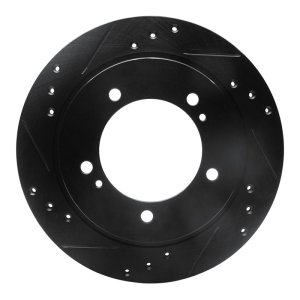 Chevrolet Tracker Brake Rotor (1) - Front Left - R1 Concepts - Drilled & Slotted - Black - `99-`04